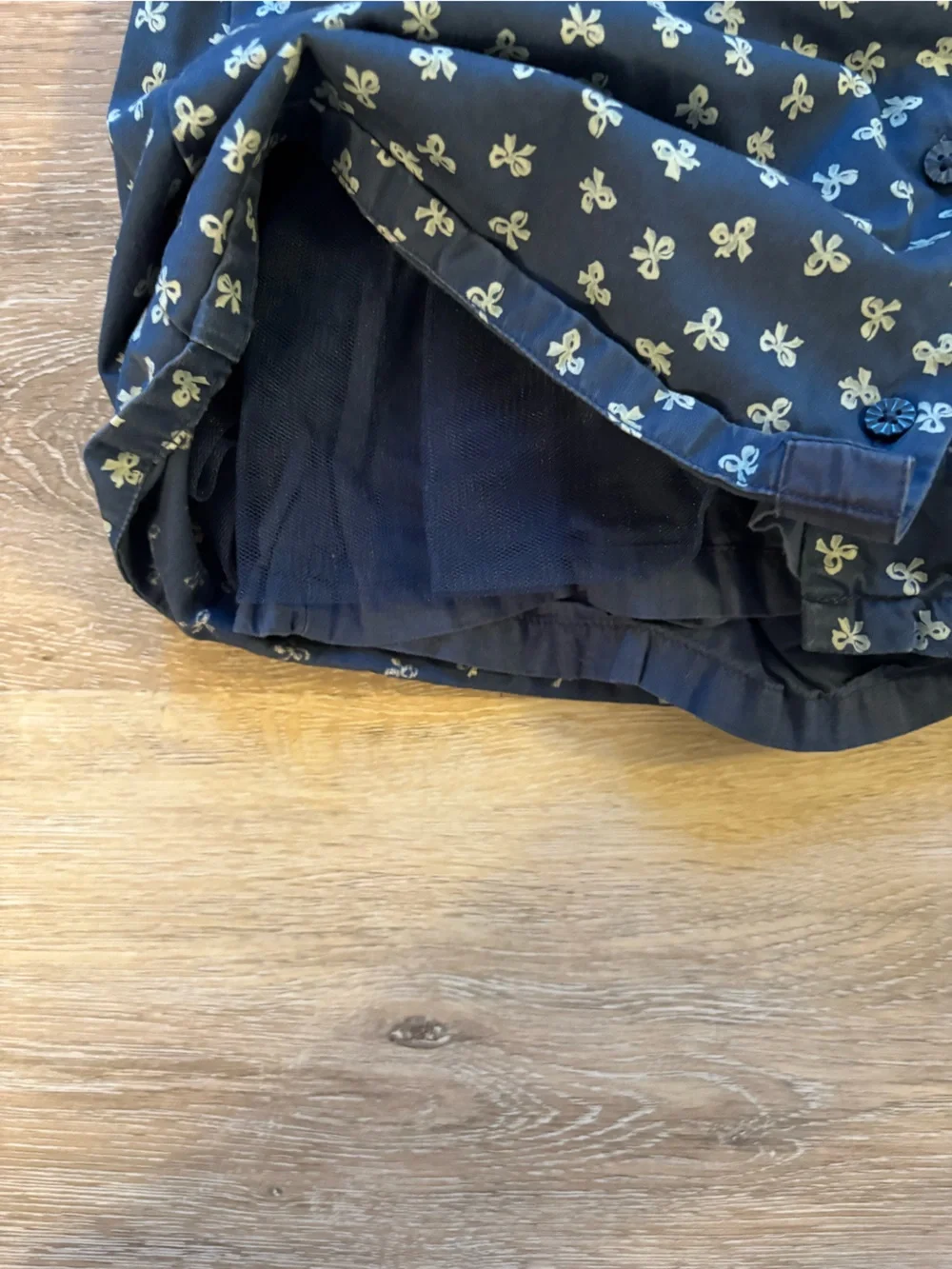 Janie and Jack Navy Dress with Light Green Bow and Floral Accents
